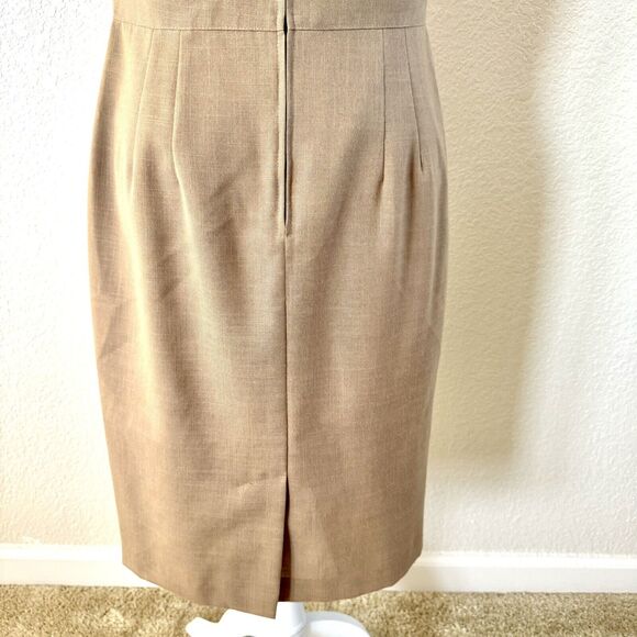 VTG Howard Wolf Size 8 Sheath Pencil Dress Tan Blue White Colorblock Stripes - Picture 7 of 16